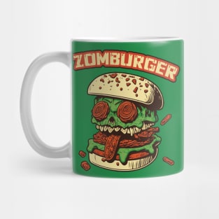 ZOMBURGER, Zombie Burger Illustration Mug